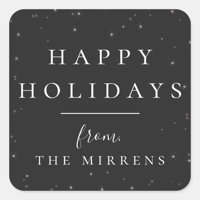 Spellbound Winter | Black Holiday Sticker (Front)