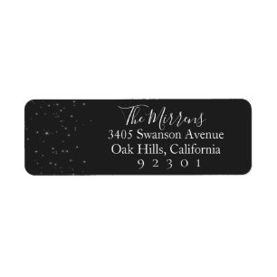 Spellbound Winter Black Return Address Label