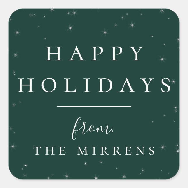 Spellbound Winter | Green Holiday Sticker (Front)