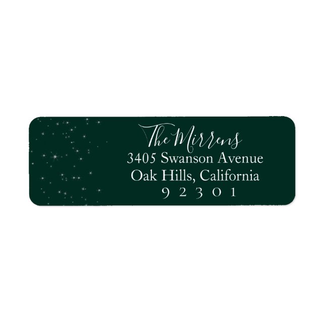 Spellbound Winter | Green Return Address Label (Front)