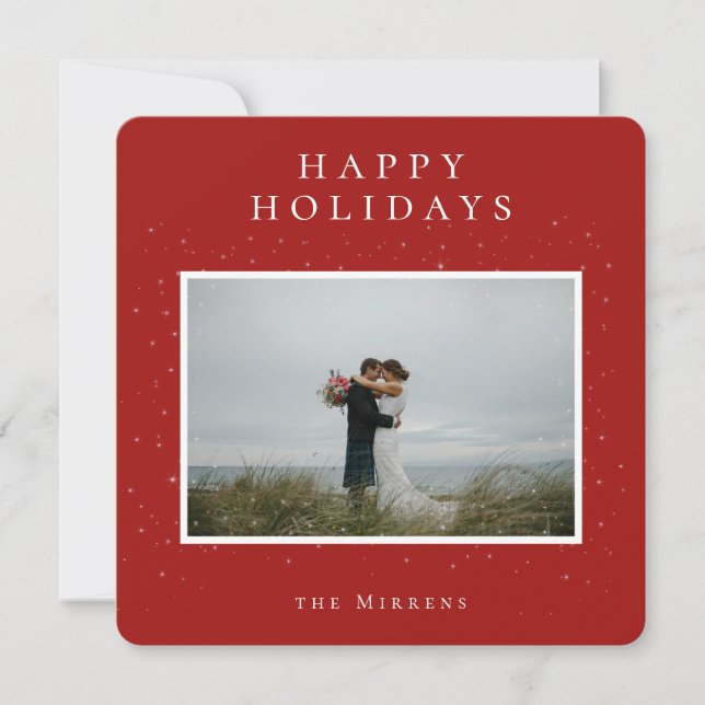Spellbound Winter Photo Holiday Card | Red (Front)