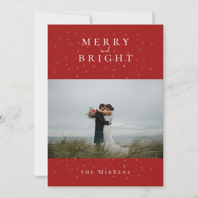 Spellbound Winter Red Photo Holiday Card (Front)