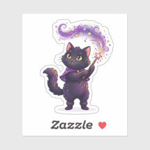 Spellcaster Black Cat Magical Wizard Halloween