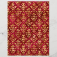 Spellcaster Red & Gold Scrapbook Paper Sheet
