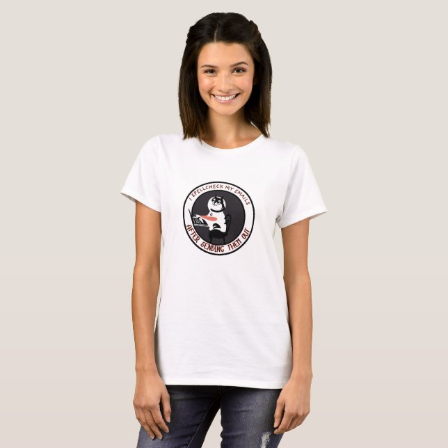 Spellcheck Fail - Funny Cat Email Typo T-Shirt (Front Full)