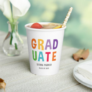 Spelled Out Fun Graduation Party Paper Cup