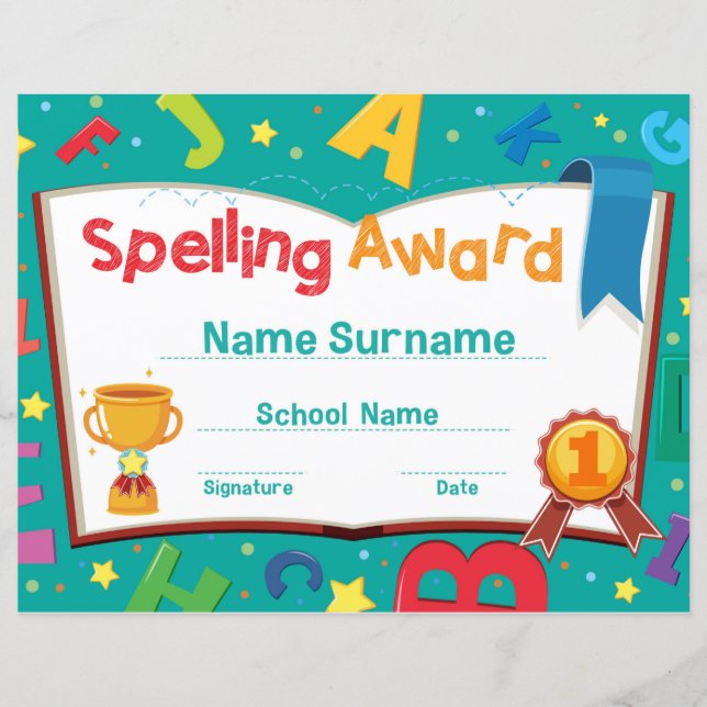 Spelling Award (Front)