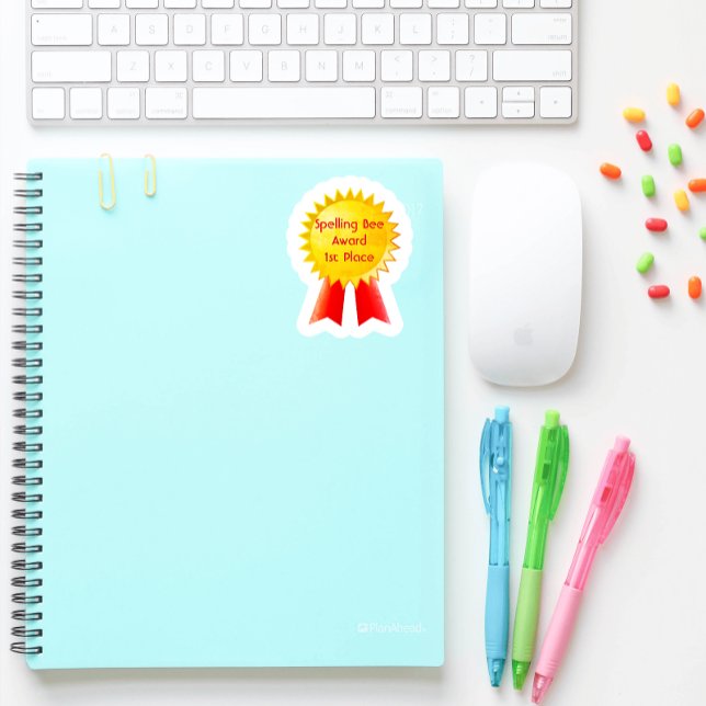 Spelling Bee Award 1st Place Square Sticker (Creator Uploaded)