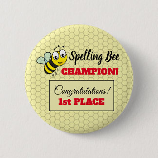 Spelling Bee Award First Place Champion School 6 Cm Round Badge