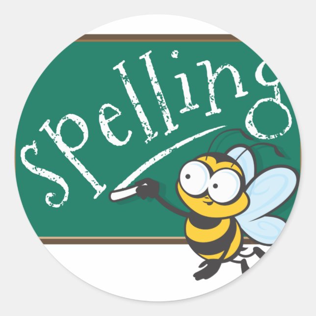 Spelling Bee Champion Classic Round Sticker (Front)