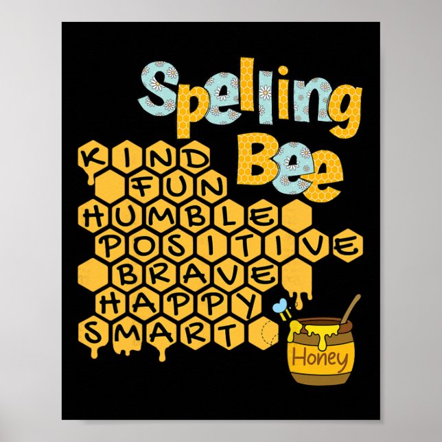 Spelling Bee Kind Positive Kindness Women Funny Te Poster (Front)