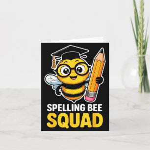 Spelling bee squad competition team school contest card