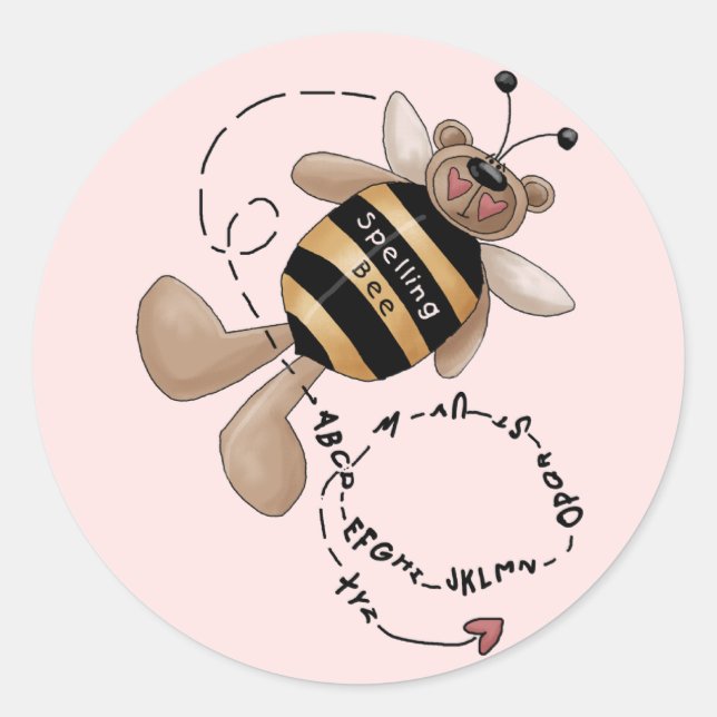 Spelling Bee Tshirts and Gifts Classic Round Sticker (Front)