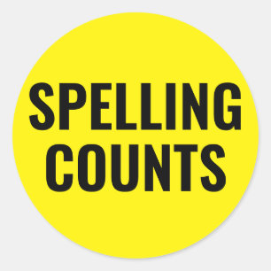 "Spelling Counts" Round Sticker Set