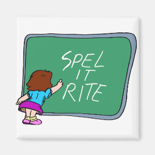 Spelling Lessons On Chalkboard Magnet