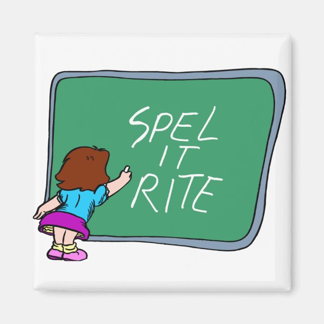 Spelling Lessons On Chalkboard Magnet (Front)