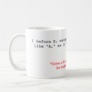 Spelling Rules: I before E Coffee Mug