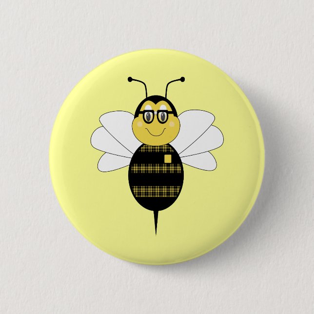 SpellingBee Bumble Bee Button (Front)