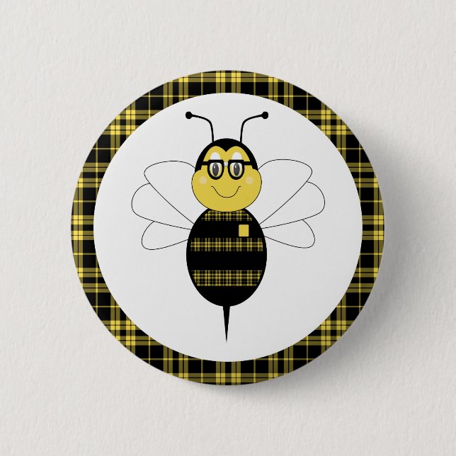 SpellingBee Bumble Bee Button (Front)