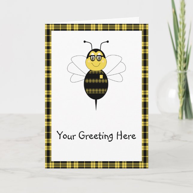 SpellingBee Bumble Bee Greeting Card (Front)