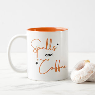 Spells and Coffee Halloween Gift Two-Tone Coffee Mug