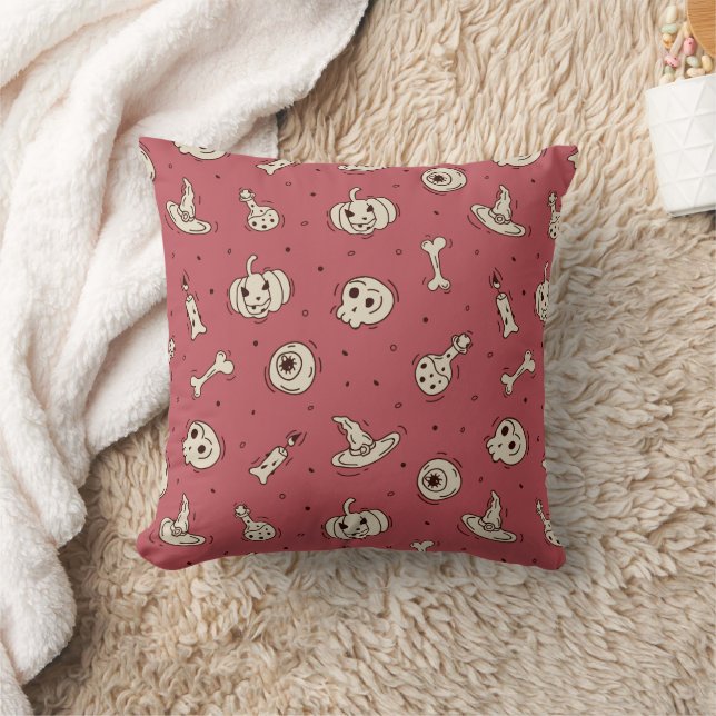 Spells & Skeletons Halloween Throw Pillow (Blanket)