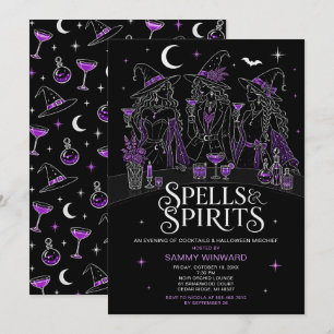 Spells & Spirits Witchy Halloween Girls Night Invitation