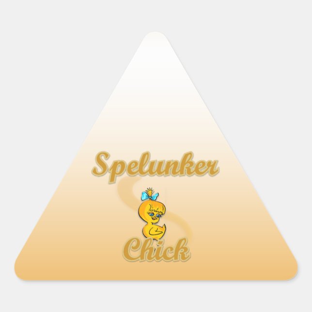 Spelunker Chick Triangle Sticker (Front)