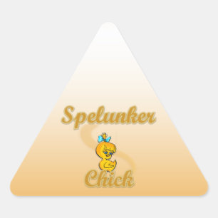 Spelunker Chick Triangle Sticker