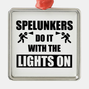 Spelunkers Do It With The Lights On Metal Tree Decoration