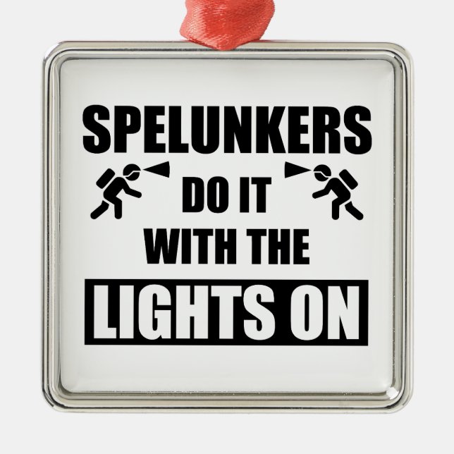 Spelunkers Do It With The Lights On Metal Tree Decoration (Front)
