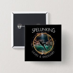 Spelunking, Caves and Discovery Spelunker Natural 15 Cm Square Badge