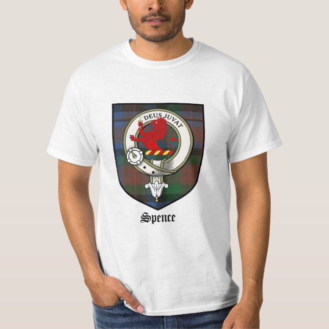 Spence Clan Crest Badge Tartan T-Shirt (Front)