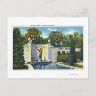 Spencer Trask Memorial Fountain View Postcard