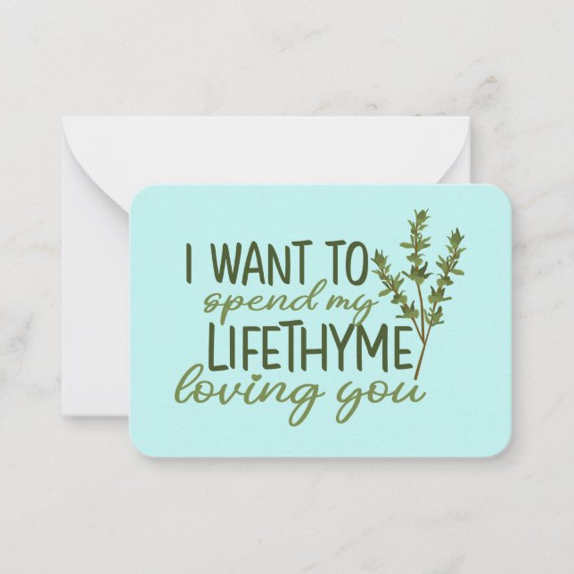 Spend My Lifetime Funny Pun Cute Valentine's Day Card (Front)