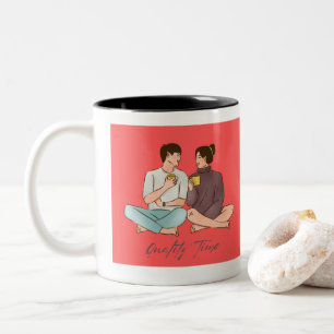 spend quality times  Two-Tone coffee mug