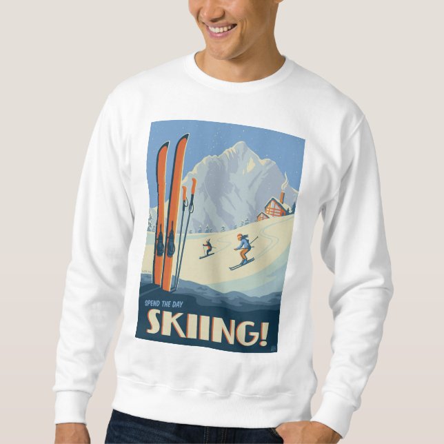 Spend the Day Skiing Vintage Sweatshirt (Front)