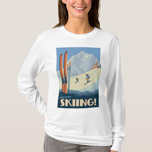 Spend the Day Skiing Vintage T-Shirt (Front)