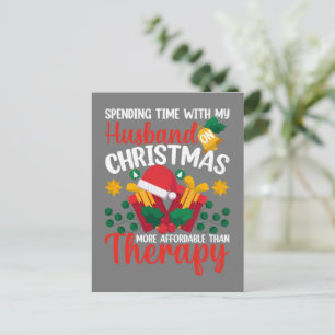 Spending Time With Husband On Christmas Funny Sant Postcard