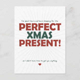 Spent hours shopping for the Perfect Xmas Present Holiday Postcard