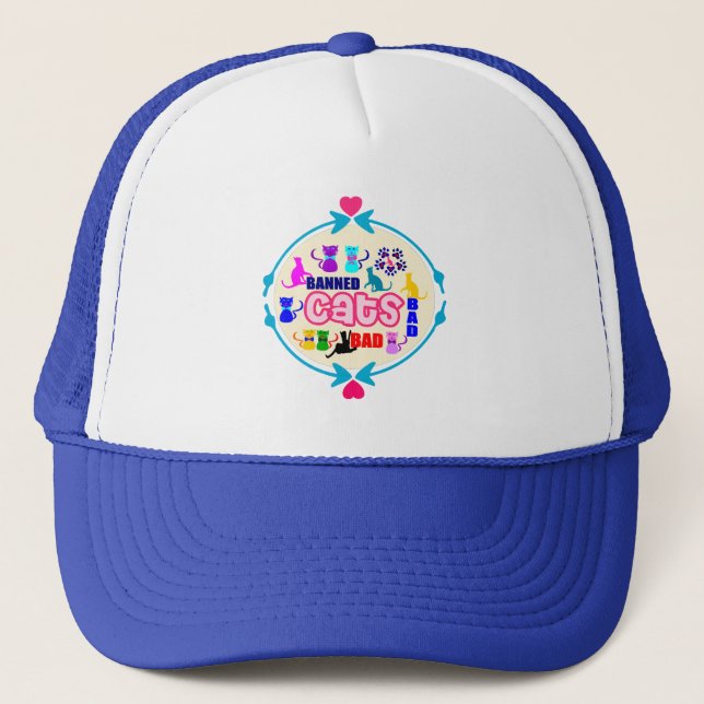 😻🐾↷❤Sper Cute Cat Family Trucker Hat❤↶🐾😺 Hat (Front)
