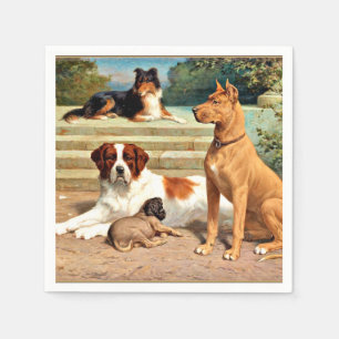 Sperling - Group of Dogs at the Stairs Napkin