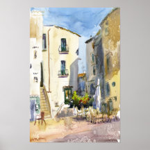 Sperlonga Italy Watercolor Mediterranean Old Town