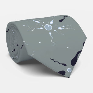Sperm and Eggs Fertility Doctor Dark Grey Tie
