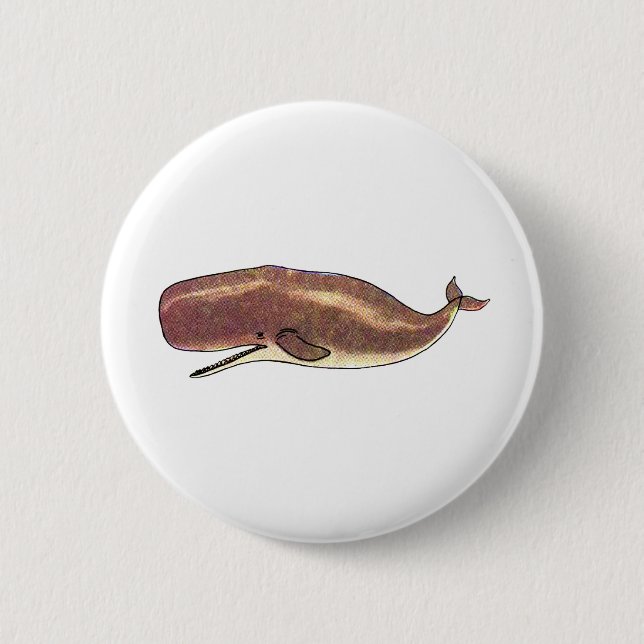 Sperm Whale 6 Cm Round Badge (Front)