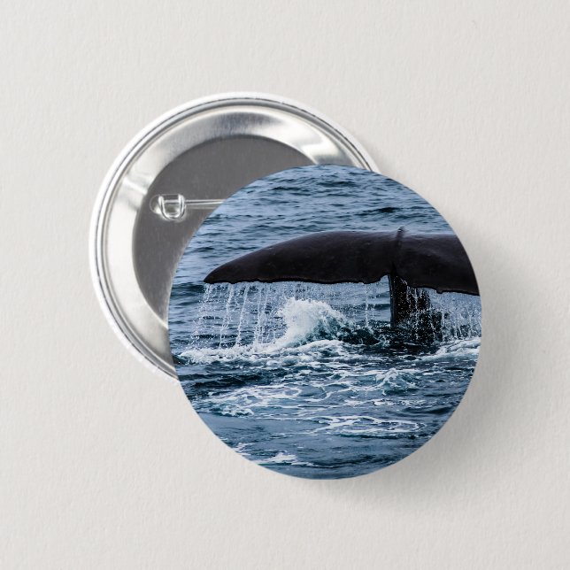 Sperm Whale 6 Cm Round Badge (Front & Back)