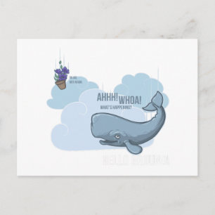 Sperm Whale and Bowl of Petunias Postcard