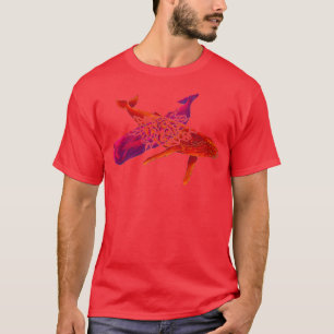 Sperm whale humpback whale mix original colours fo T-Shirt