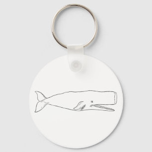 Sperm Whale Illustration (line art) Key Ring