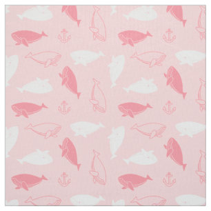 Sperm Whale Pattern (Pink) Fabric